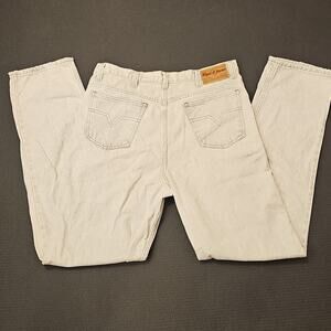 Vintage Reed St. James Gray High Waisted Heavy Denim Straight Jeans Mens 36 X 34